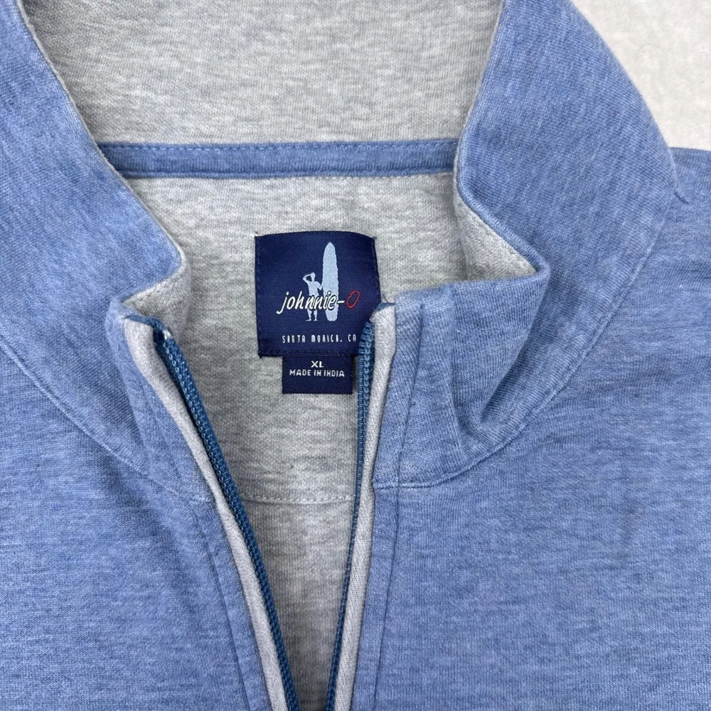 Johnnie O Sully 1/4 Zip Pullover Sweater Mens Size XL Blue Knit Golf Casual